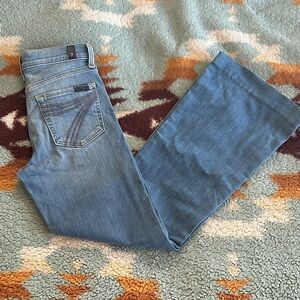 DOJO VINTAGE 7 For All Mankind Women’s Light Blue Flare Jeans 25 x 28